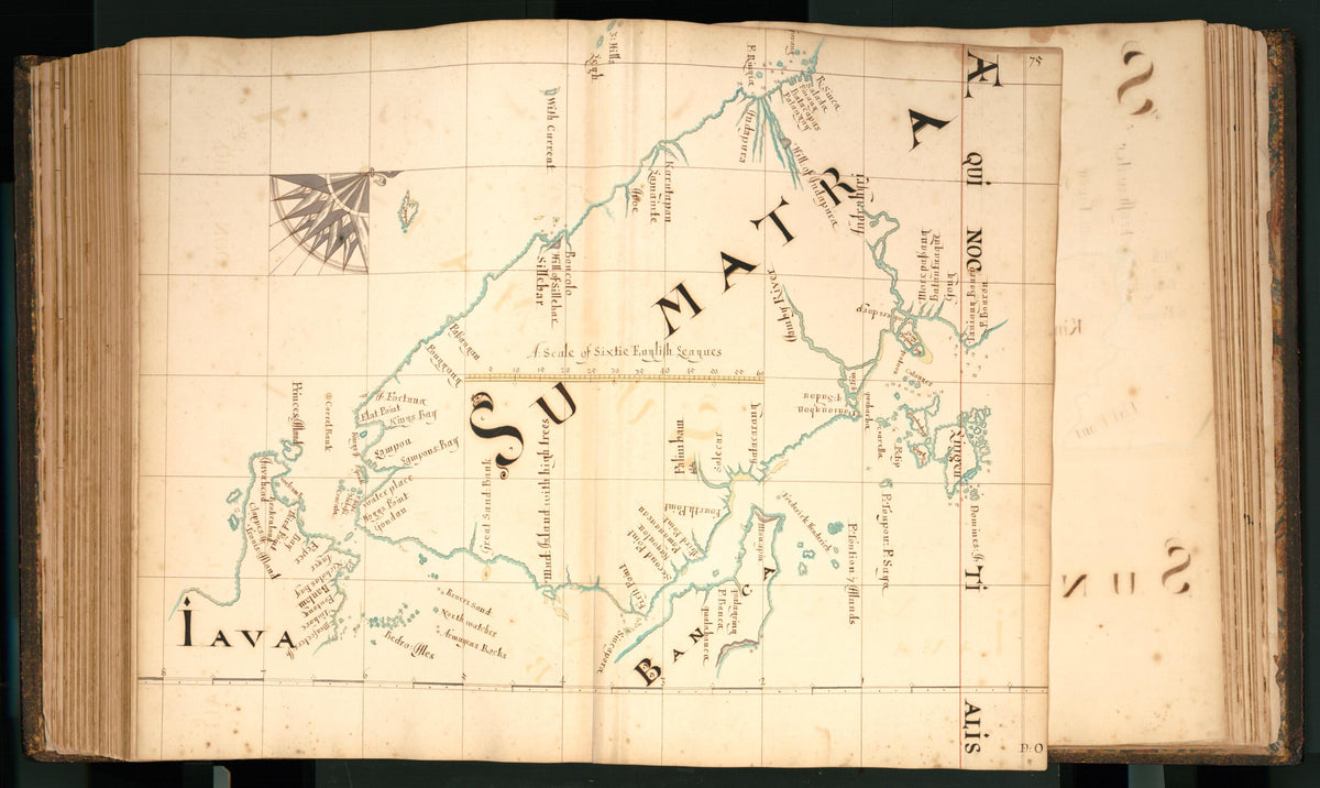 Java Atlas 75) Java, Sumatra from Buccaneer Atlas from 1690 Old Map Print (25.3 in ...