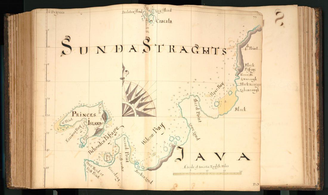 This old map of 77) Sunda Straghts, Java from Buccaneer Atlas from 1690 was created by William Hacke in 1690