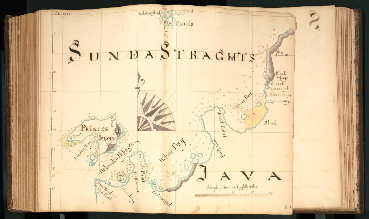 77) Sunda Straghts, Java from Buccaneer Atlas 1690 by Relic Map Company
