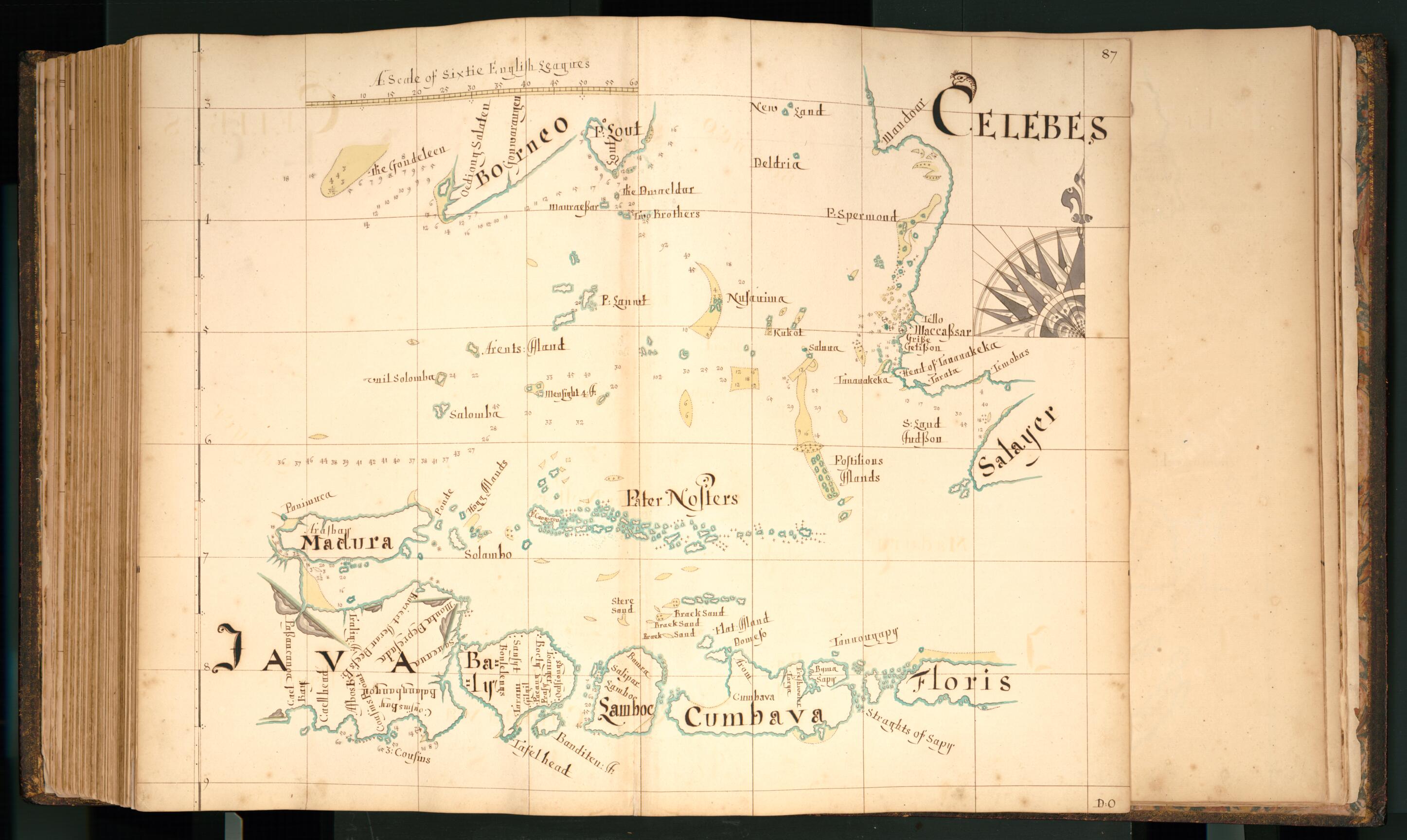 This old map of 87) Celebes, Java from Buccaneer Atlas from 1690 was created by William Hacke in 1690
