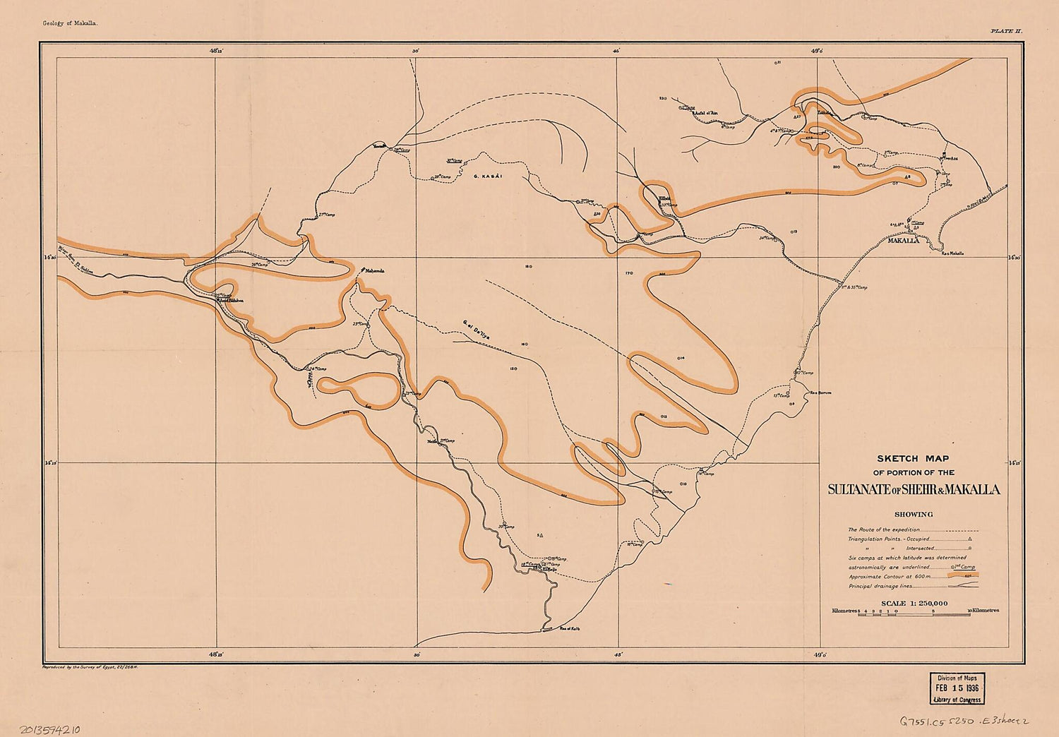 This old map of Image 2 of Geological Map of Portion of the Sultanate of Shehr &amp; Makalla, South Arabia. from Geology of Makalla from 1922 was created by O. H. (Otway Henry) Little in 1922