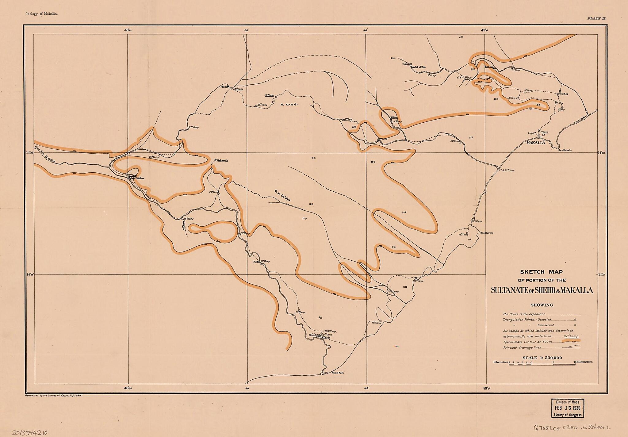 This old map of Image 2 of Geological Map of Portion of the Sultanate of Shehr &amp; Makalla, South Arabia. from Geology of Makalla from 1922 was created by O. H. (Otway Henry) Little in 1922