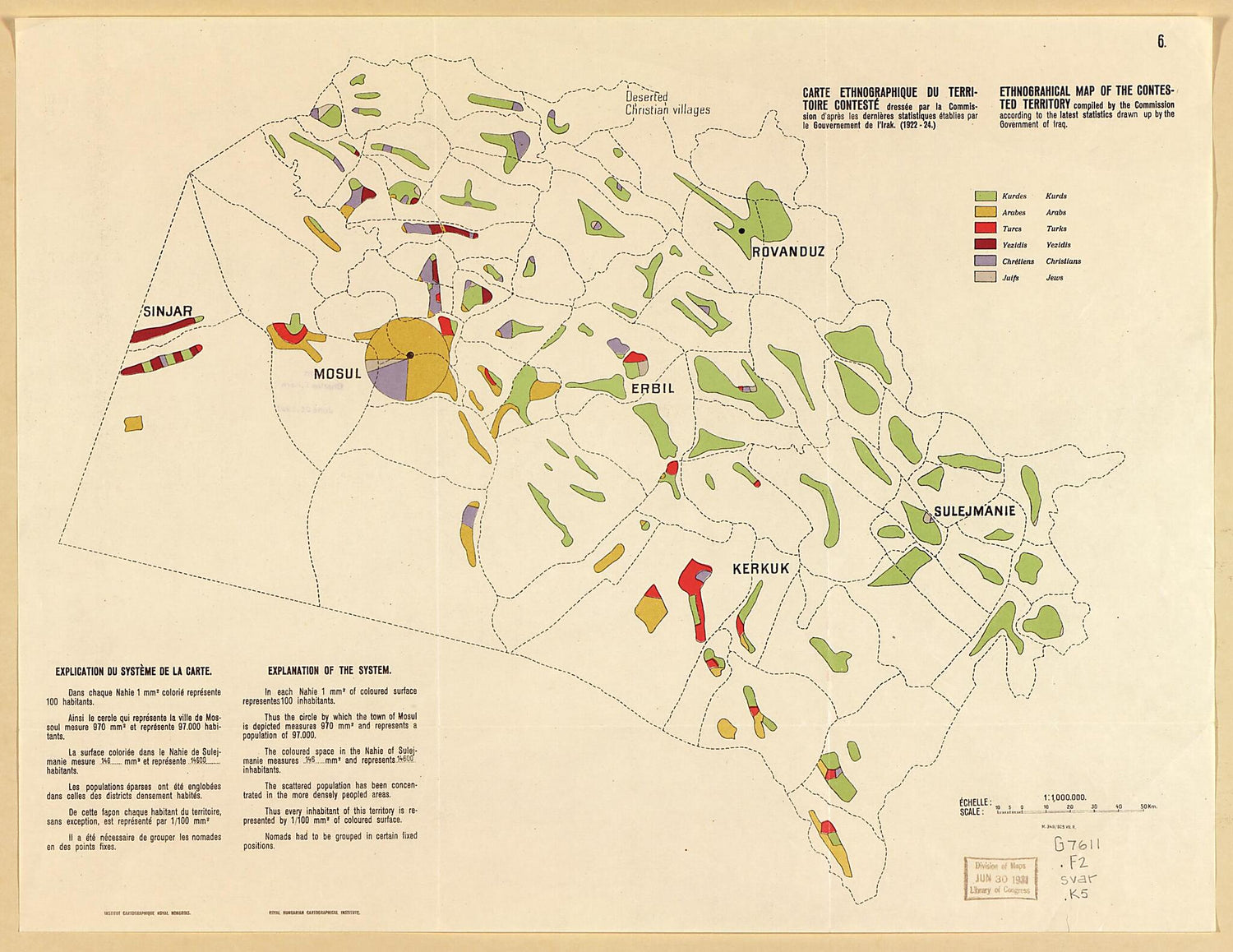 This old map of Sheet 6: Ethnographical Map of the Contested Area... from Question De La Frontière Entre La Turquie Et L&