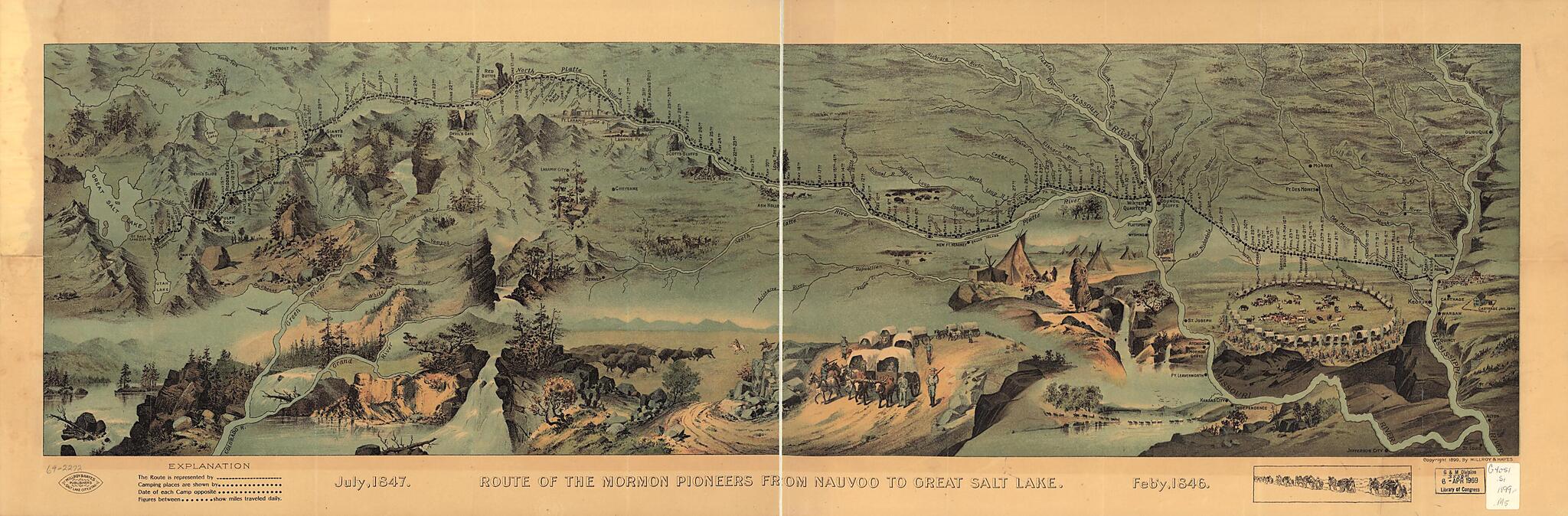 This old map of July 1847 from 1899 was created by  Millroy &amp; Hayes in 1899