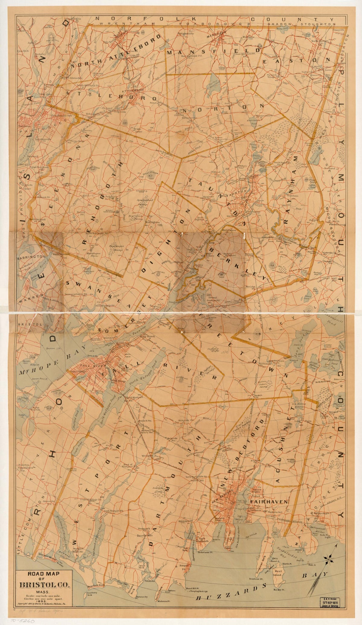 Road Map of Bristol Co., Massachusetts 1895 by Relic Map Company