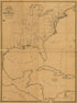 Skeleton Map Showing the Rail Roads Completed and In Progress In the United States and Their Connection As Proposed With the Harbor of Pensacola, and Its Relative Position to the Various Important Ports On the Gulf of Mexico, the Atlantic Coast and In... by Relic Map Company