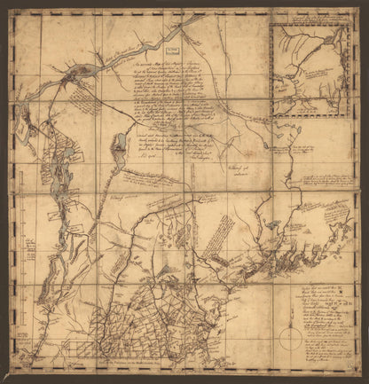 Hampshire In New England &amp; All the Adjacent Country Northward to the River St. Lawrence, &amp; Eastward to Penobscot Bay, Containing the Principal Places Which Relate to the Present War On the Continent of North America 1757 by Relic Map Company