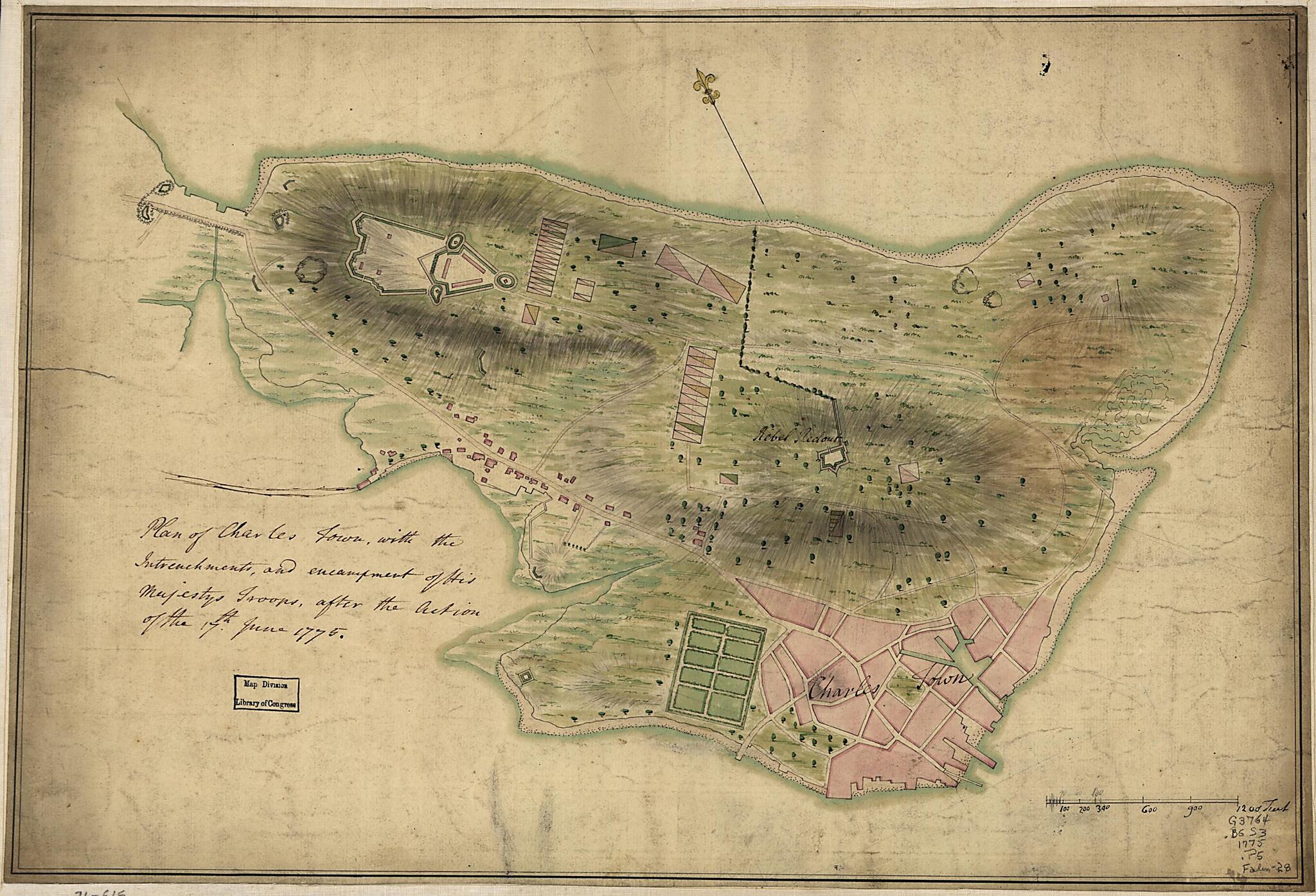 This old map of Plan of Charles Town, With the Intrenchments, and Encampment of His Majesty&