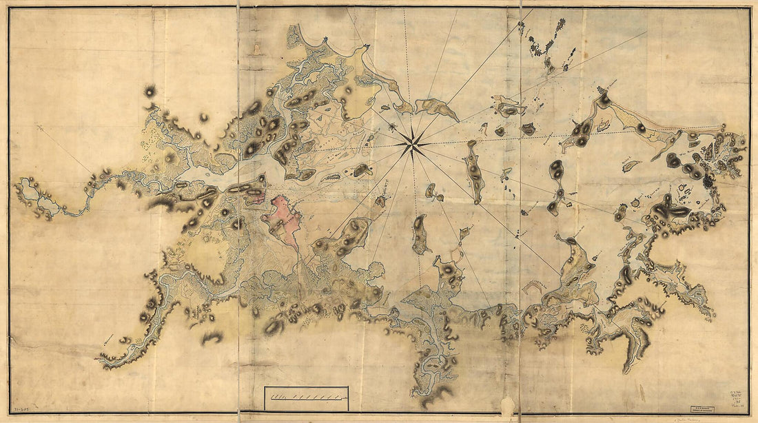 This old map of Boston Harbour, With the Surroundings, &c from 1770 was created by John Hills in 1770