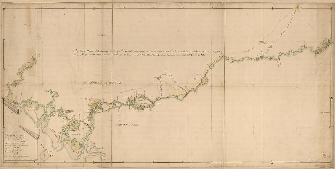 This old map of Bluff, Or Nexttobethell, Which Continueth to the Sea; Also, the Four Sounds Savañah, Warsaw, Hossabaw, and St. Katharines, With Their Islands; Likewise Neuport, Or Serpent River, from Its Mouth to Benjehova Bluff from 1752 was created by