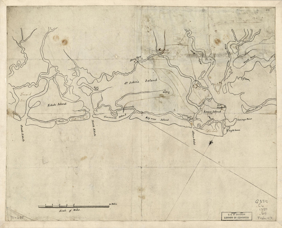 This old map of Sketch of the Coast from South Edisto to Charles Town, 1st March from 1780 was created by  in 1780