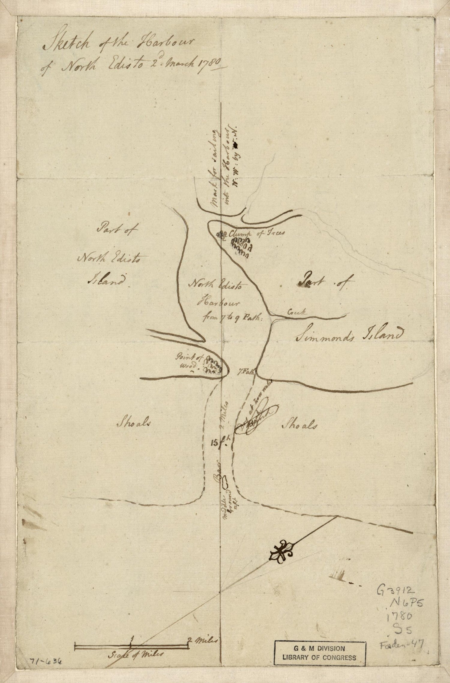 This old map of Sketch of the Harbour of North Edisto, 2d March from 1780 was created by  in 1780