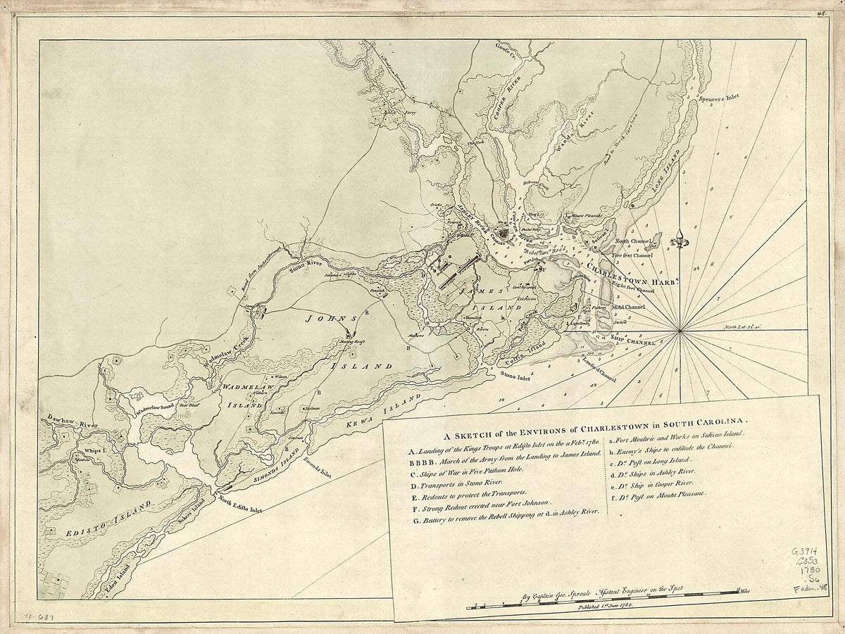 A Sketch of the Environs of Charlestown In South Carolina 1780 by Relic Map Company