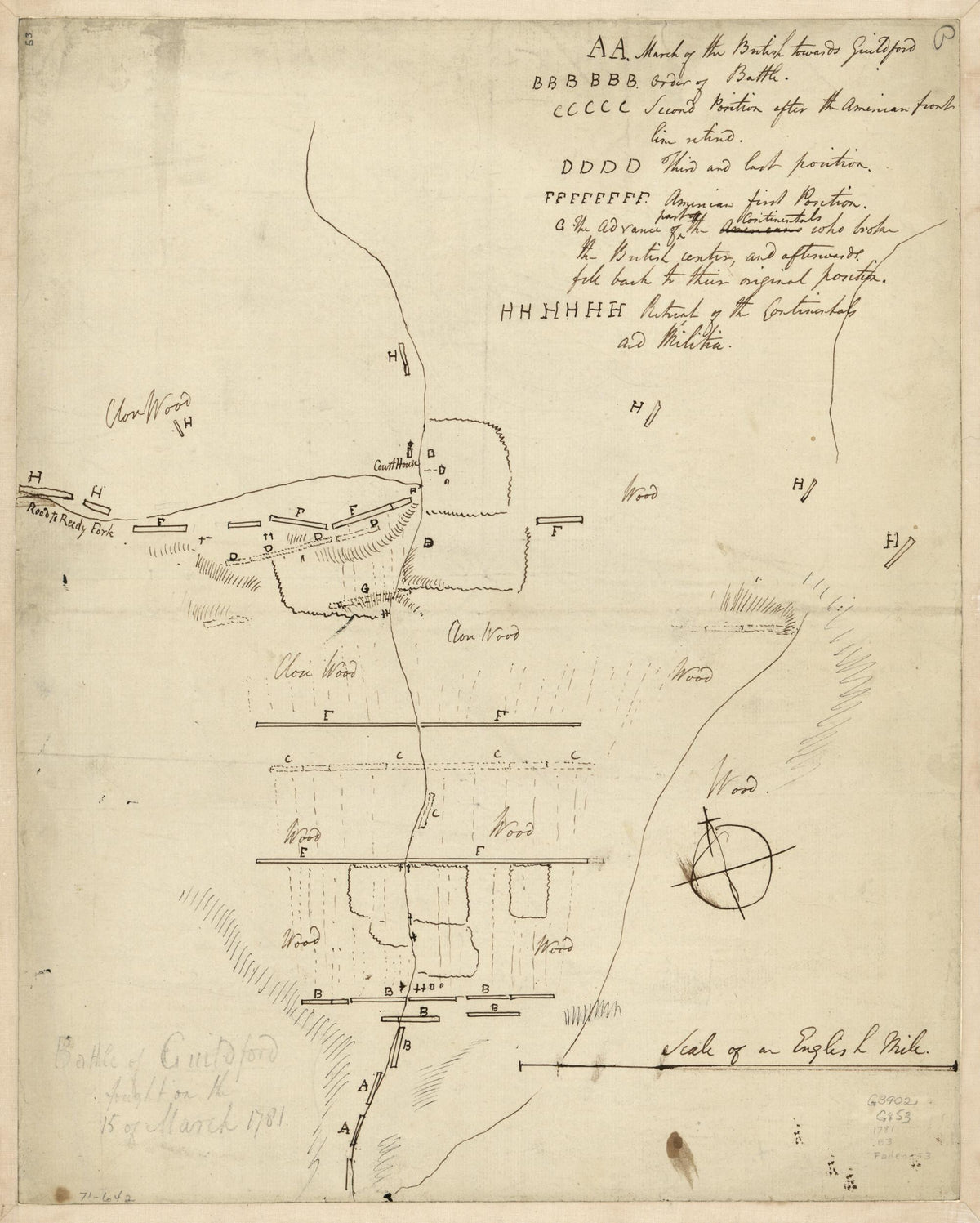 Battle of Guildford Fought On the 15 of March 1781 by Relic Map Company