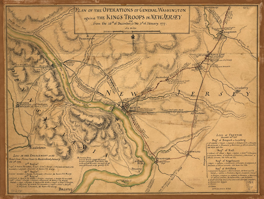This old map of Plan of the Operations of General Washington Against the King&
