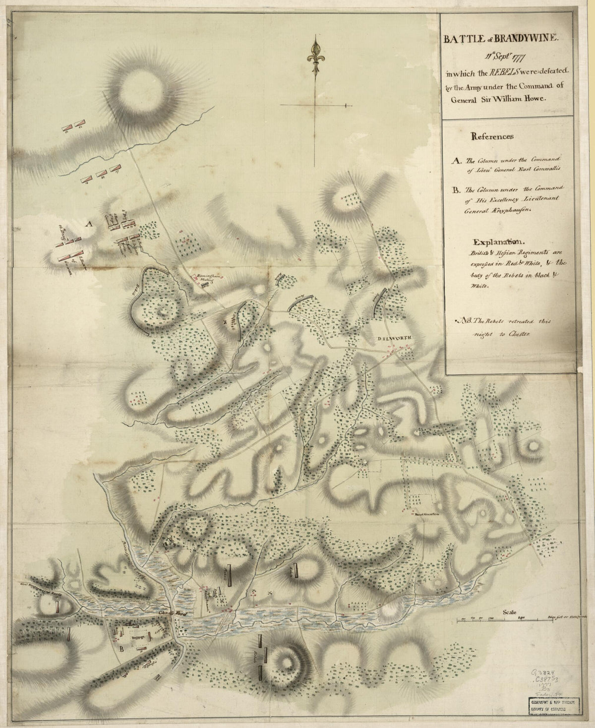 Battle of Brandywine, 11th Septr. 1777, In Which the Rebels Were Defeated by the Army Under the Command of General Sir William Howe by Relic Map Company