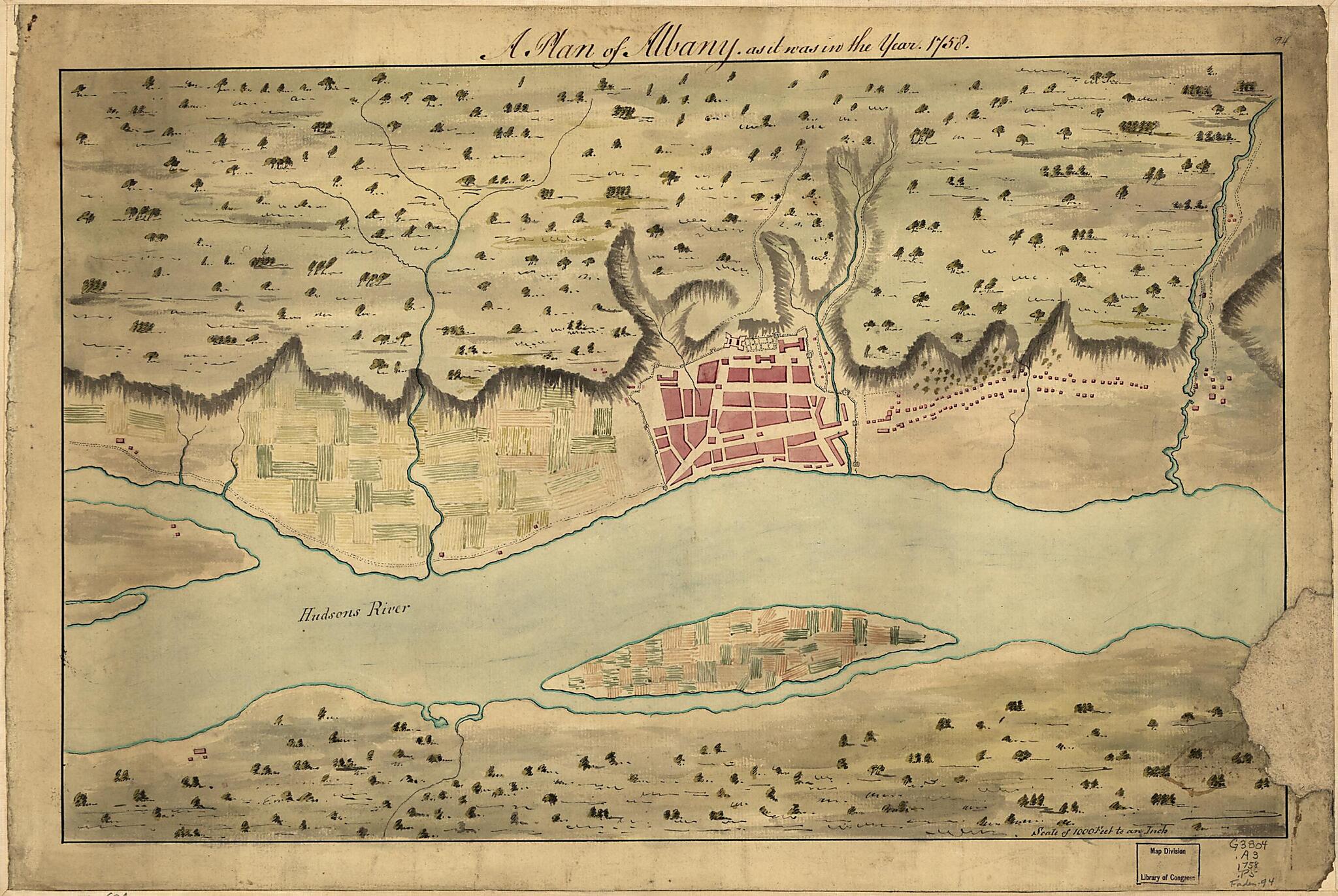 This old map of A Plan of Albany, As It Was In the Year 1758 from 1759 was created by  in 1759