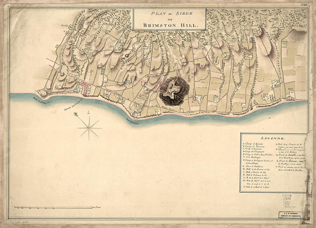 This old map of Plan Du Siege De Brimston Hill from 1782 was created by  in 1782