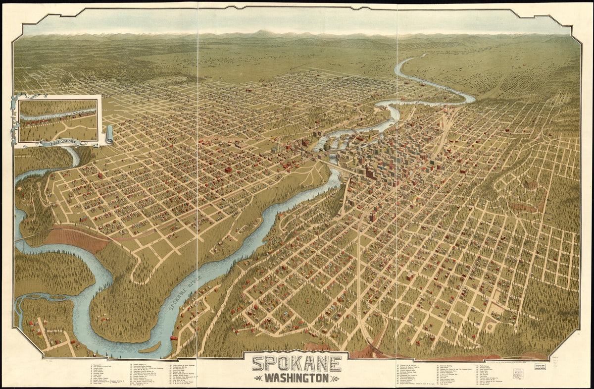 Spokane, Washington in 1905 by Relic Map Company