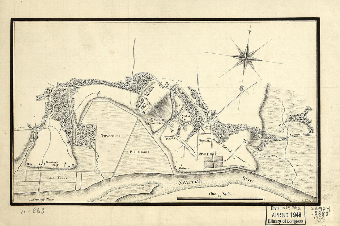 This old map of Taking of Savannah In Dec. from 1778 was created by René Phelipeau in 1778