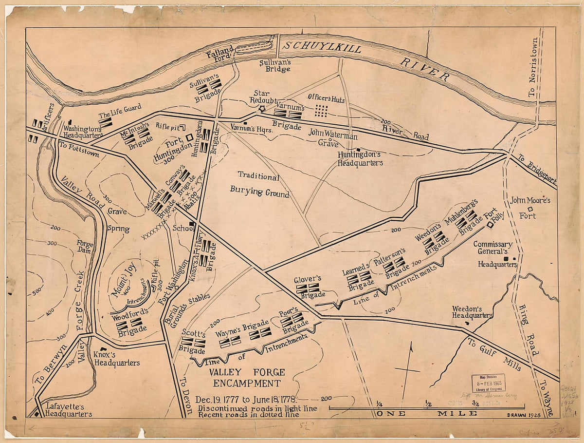 Valley Forge Encampment, Dec. 19, 1777 to June 18, 1778 1928 by Relic Map Company