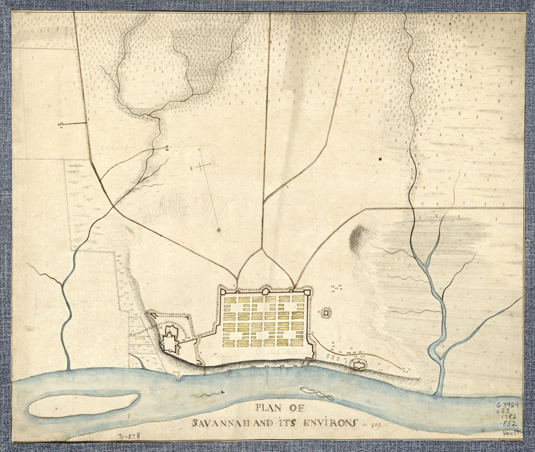 This old map of Plan of Savannah and Its Environs In from 1782 was created by  in 1782