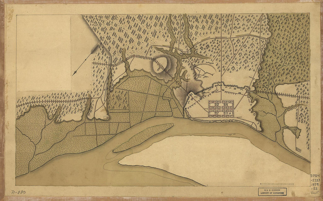 This old map of Savannah and Its Environs from 1779 was created by  in 1779