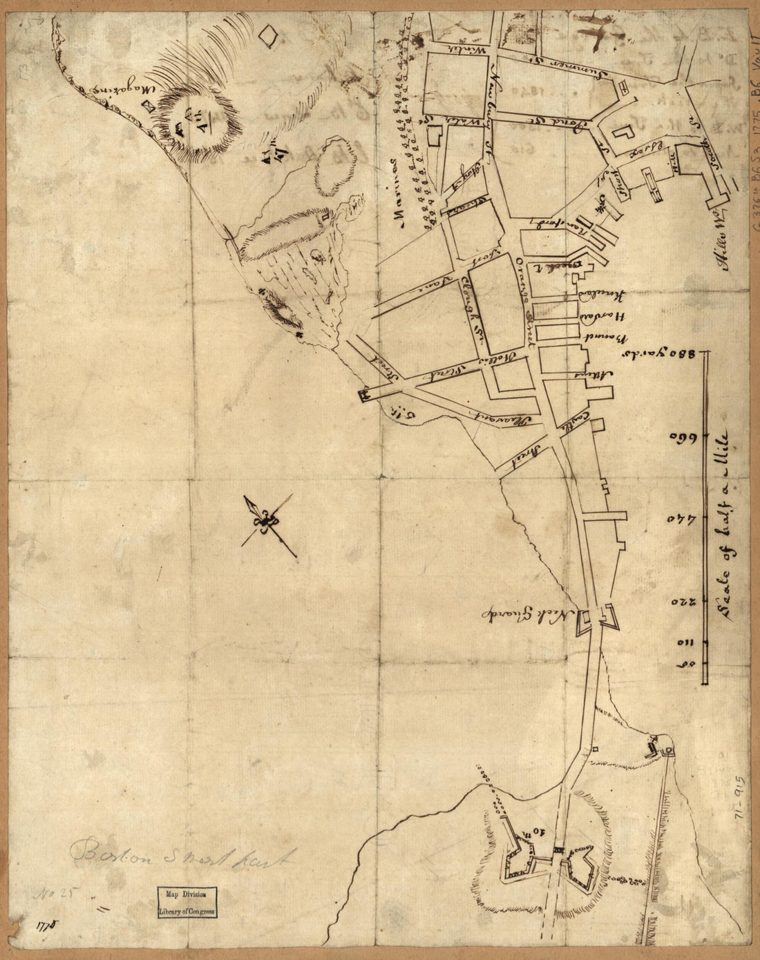 This old map of Boston, S. West Part. No. 25 from 1775 was created by  in 1775