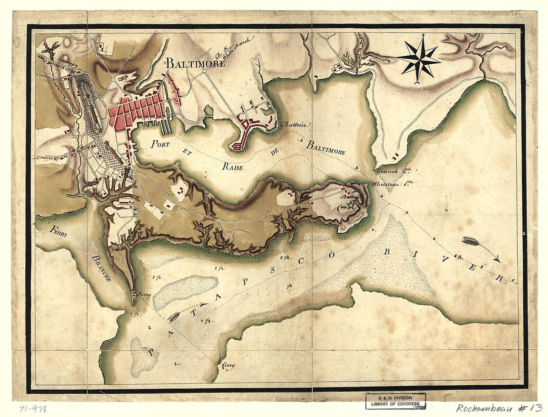 This old map of Ville, Port, Et Rade De Baltimore Dans Le Maryland from 1781 was created by  Alexandre in 1781