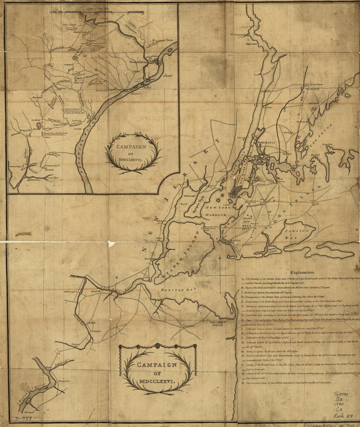 This old map of Campaign of MDCCLXXVI from 1780 was created by  in 1780
