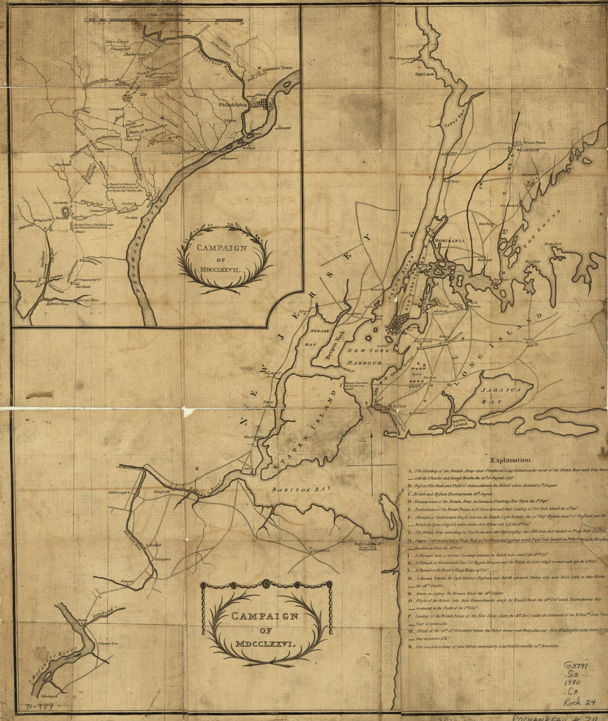 Campaign of MDCCLXXVI 1780 by Relic Map Company