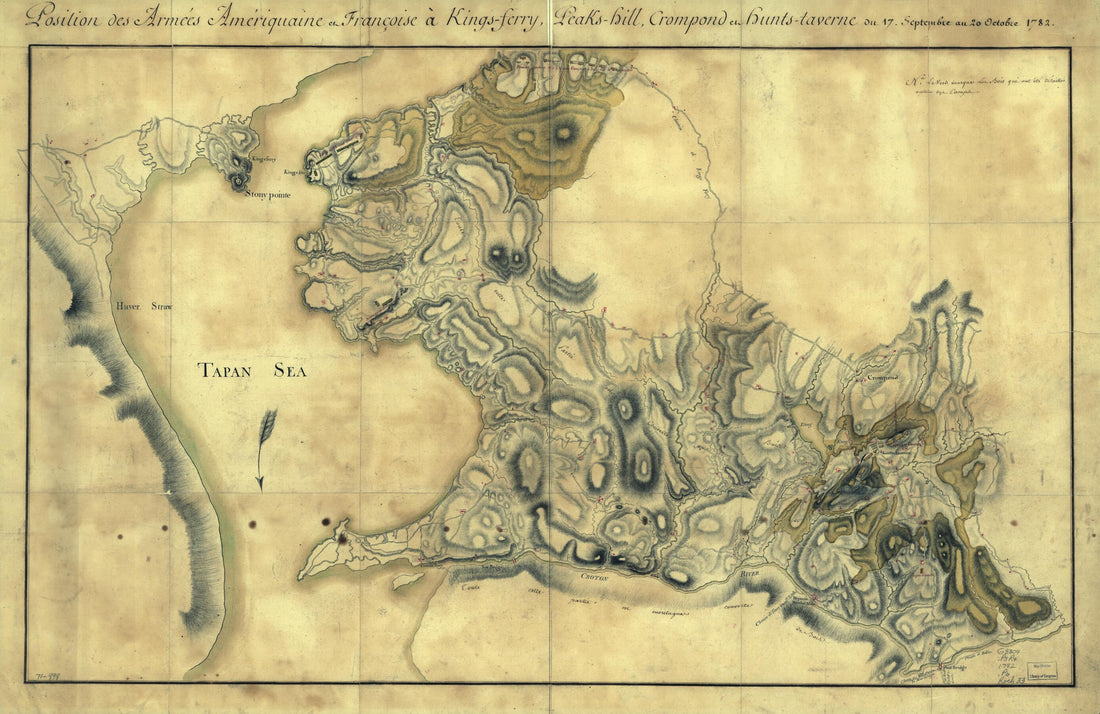 This old map of Ferry, Peaks-hill, Crompond Et Hunts-taverne Du 17. Septembre Au 20 Octobre from 1782 was created by  in 1782