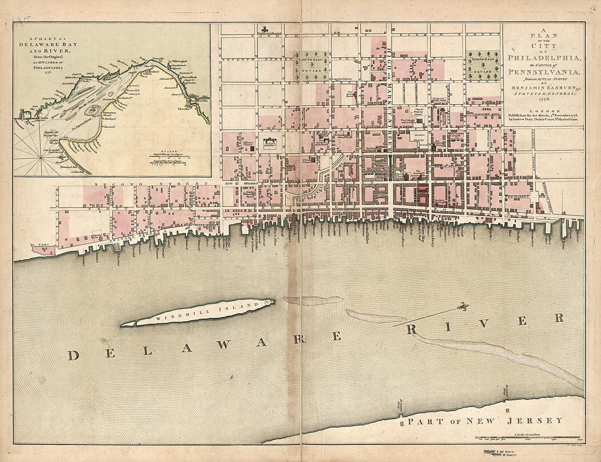A Plan of the City of Philadelphia, the Capital of Pennsylvania, from an Actual Survey 1776 by Relic Map Company