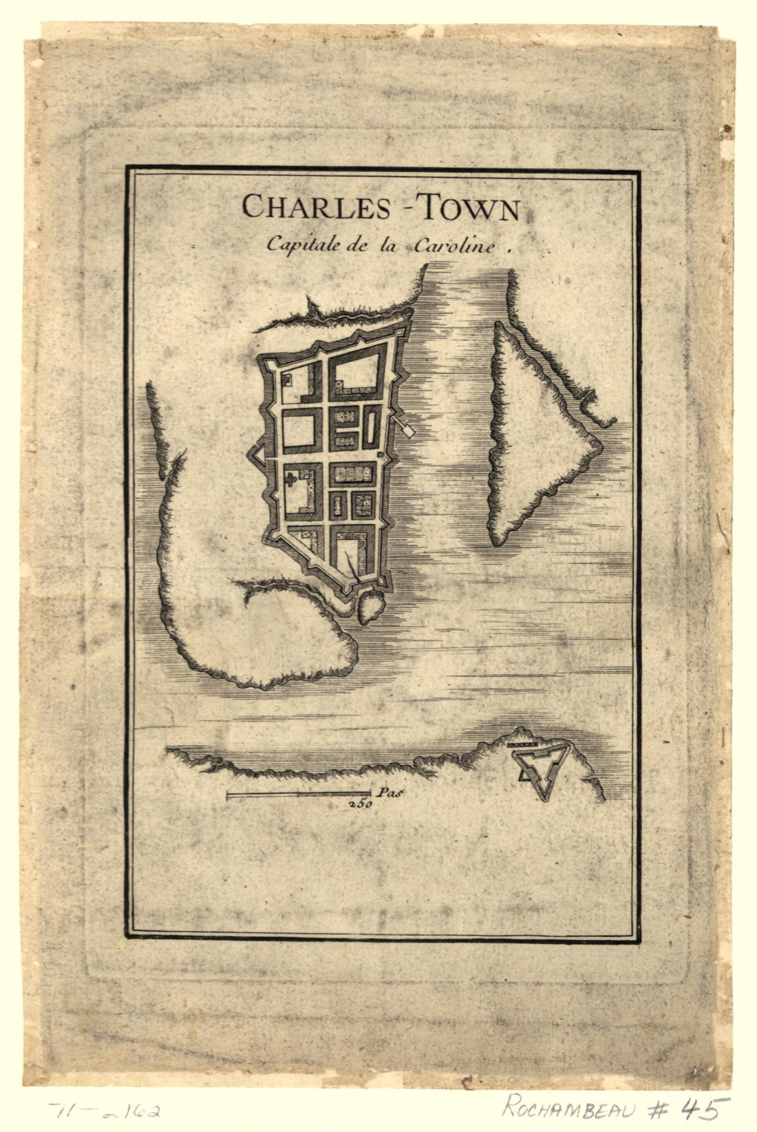 This old map of Town, Capitale De La Caroline from 1780 was created by  in 1780