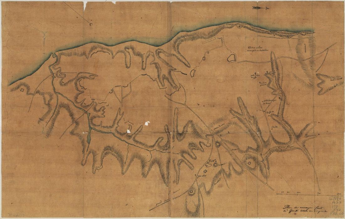 This old map of Town En Virginie from 1781 was created by  in 1781