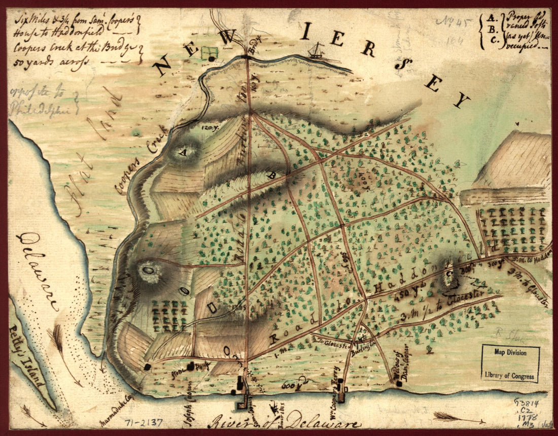 This old map of Map of the Environs of Camden, New Jersey from 1778 was created by  in 1778