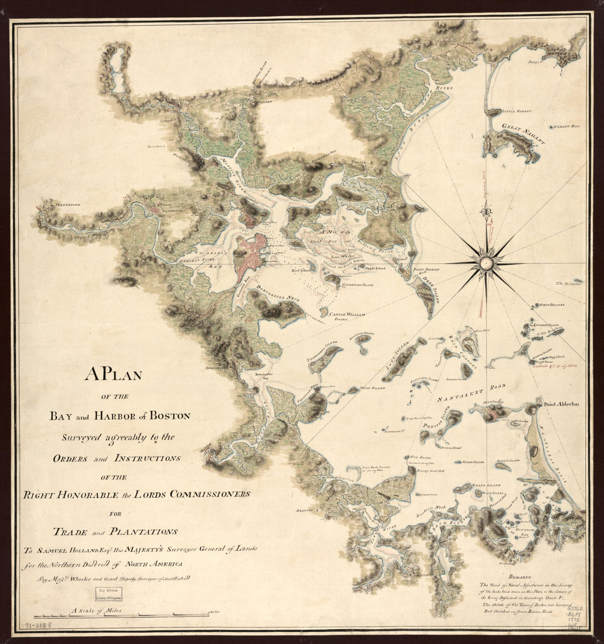 A Plan of the Bay and Harbor of Boston, Surveyed Agreeably to the Orders and Instructions of the Right Honorable the Lords Commissioners for Trade and Plantations, to Samuel Holland, Esqr., His Majesty&