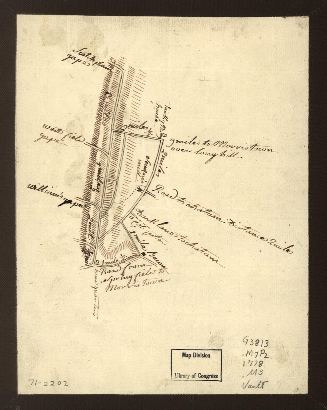 This old map of Map Showing Roads to Morristown from 1776 was created by  in 1776