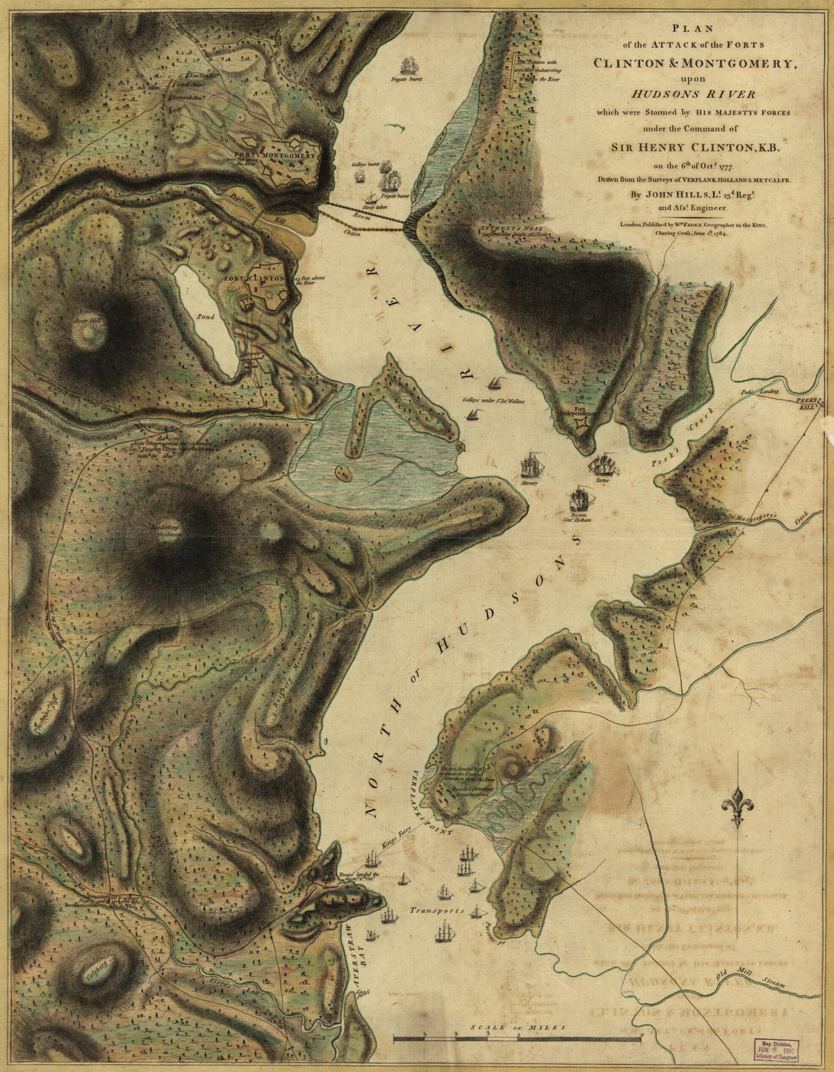 Plan of the Attack of the Forts Clinton &amp; Montgomery, Upon Hudsons River, Which Were Stormed by His Majesty&