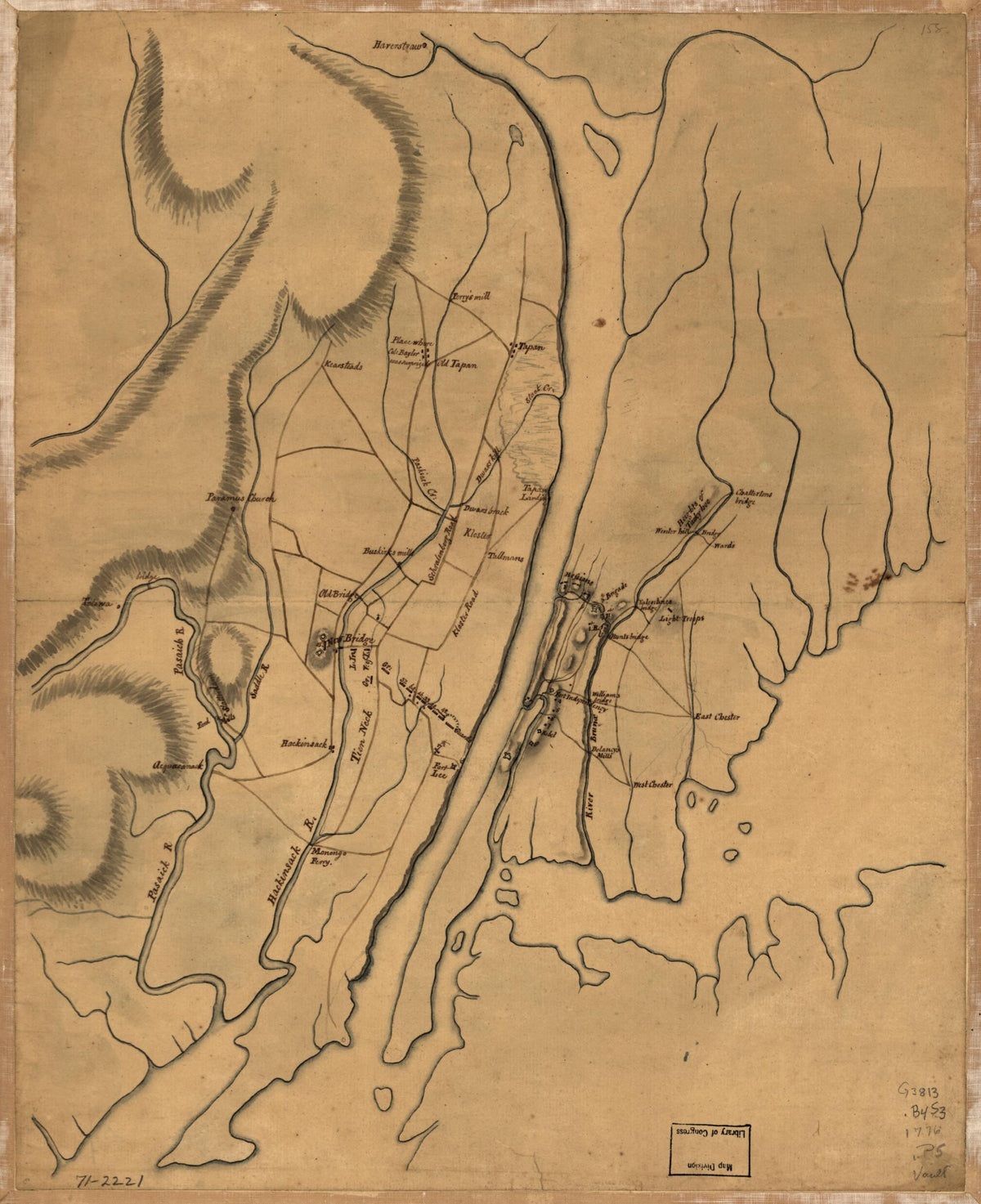 Plan of the Country at and In the Vicinity of Forts Lee and Independency, Showing the Position of the British Army 1776 by Relic Map Company
