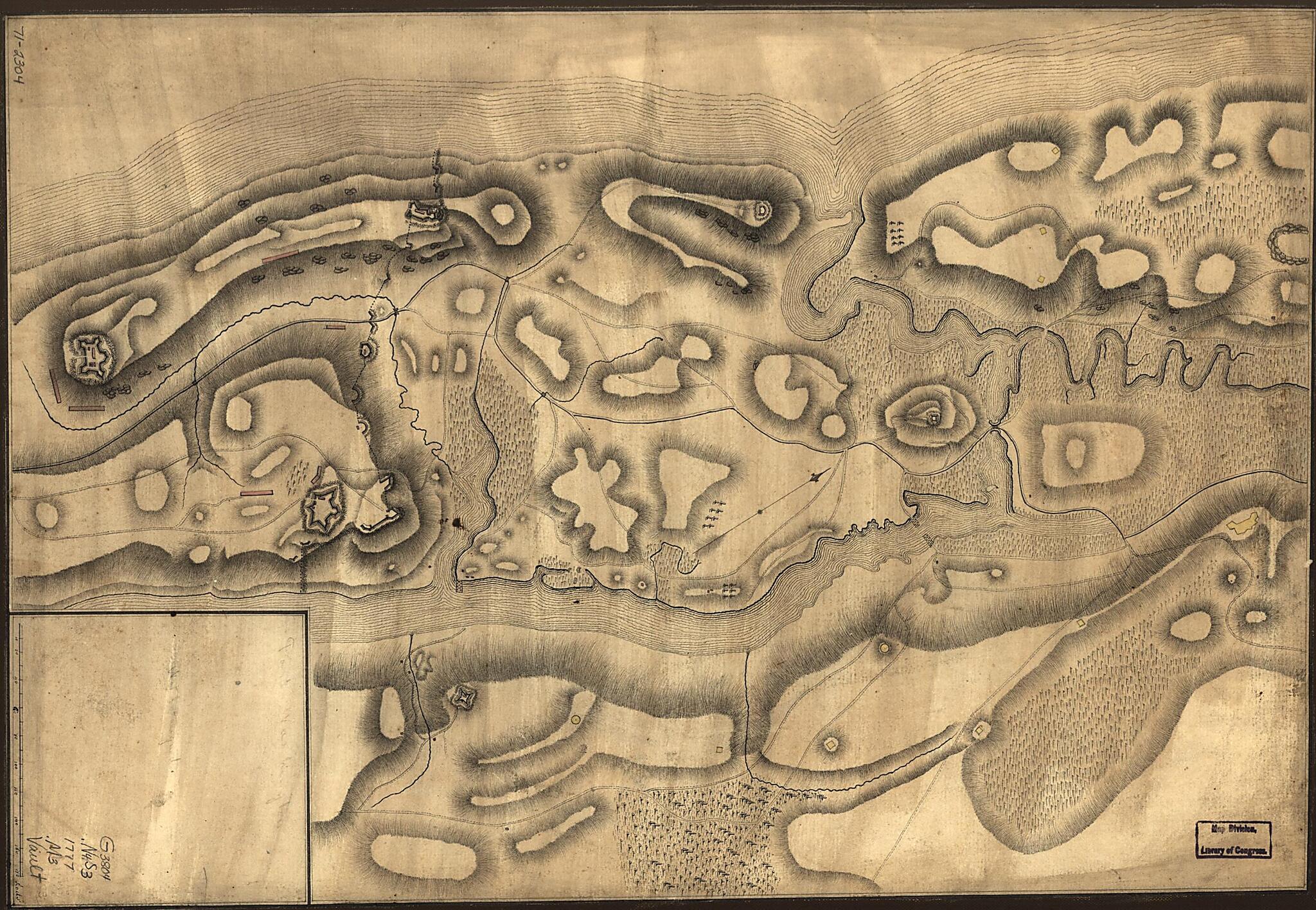This old map of Map of Defenses of New York Island from Fort Washington to Fort Independence, With Redoubts, Etc. Planned Between from 1777 was created by  in 1777