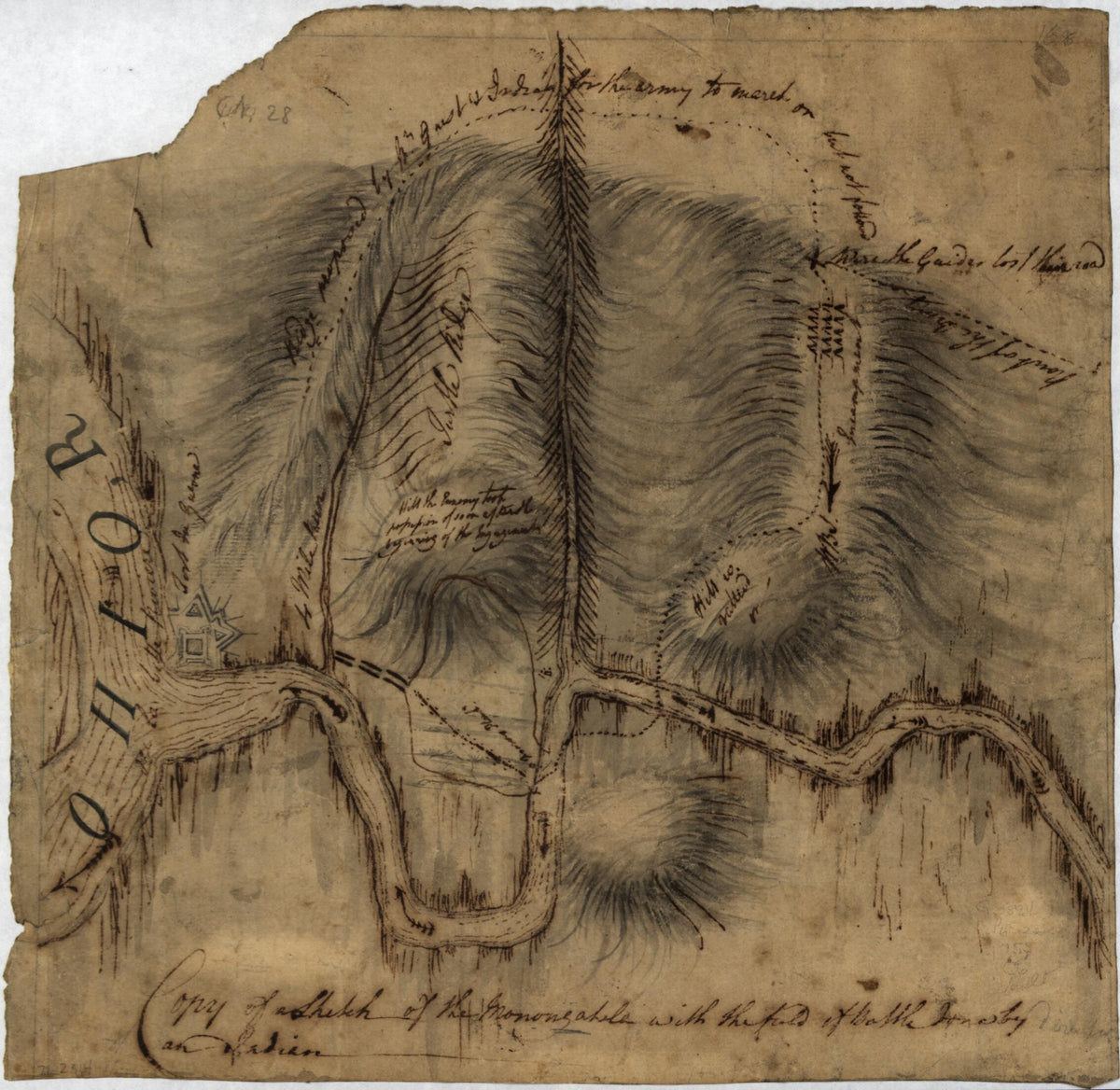 Copy of a Sketch of the Monongahela, With the Field of Battle 1755 by Relic Map Company