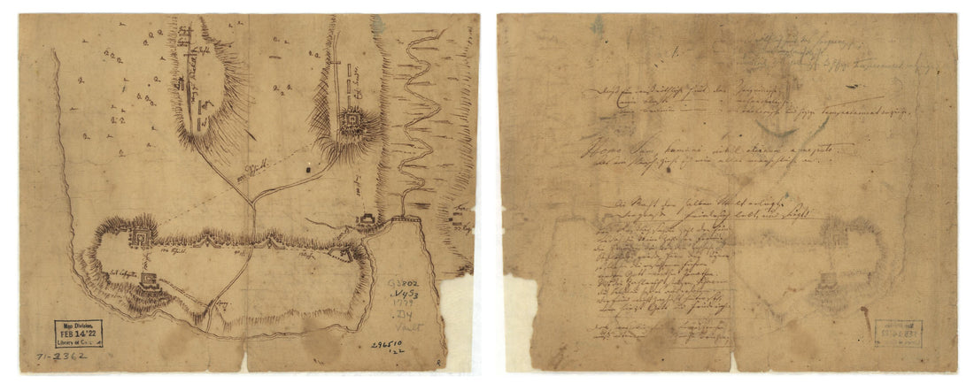 This old map of Fort La Fayette On Verplancks Point, With British and Hessian Troop Positions from 1779 was created by Johann Carl Philipp Von Krafft in 1779