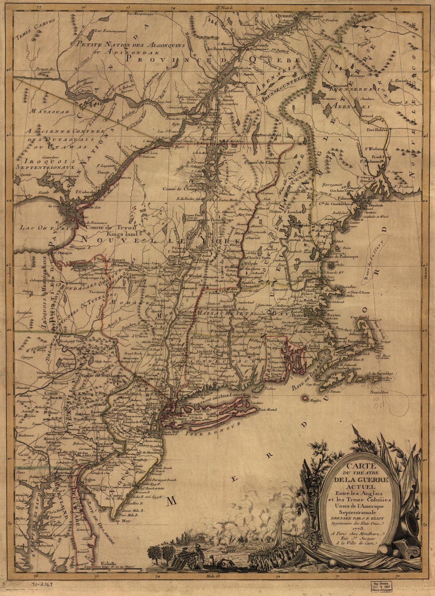 This old map of Carte Du Théatre De La Guerre Actuel Entre Les Anglais Et Les Treize Colonies Unies De L&