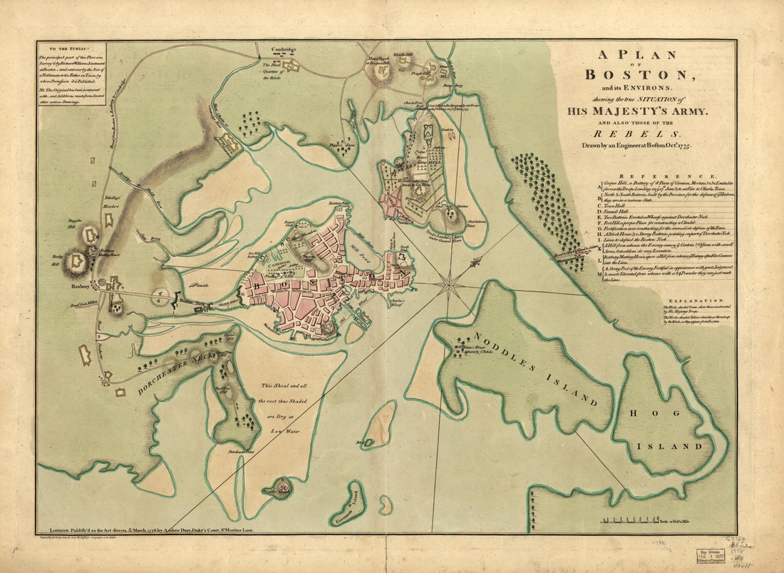 This old map of A Plan of Boston, and Its Environs : Shewing the True Situation of His Majesty&