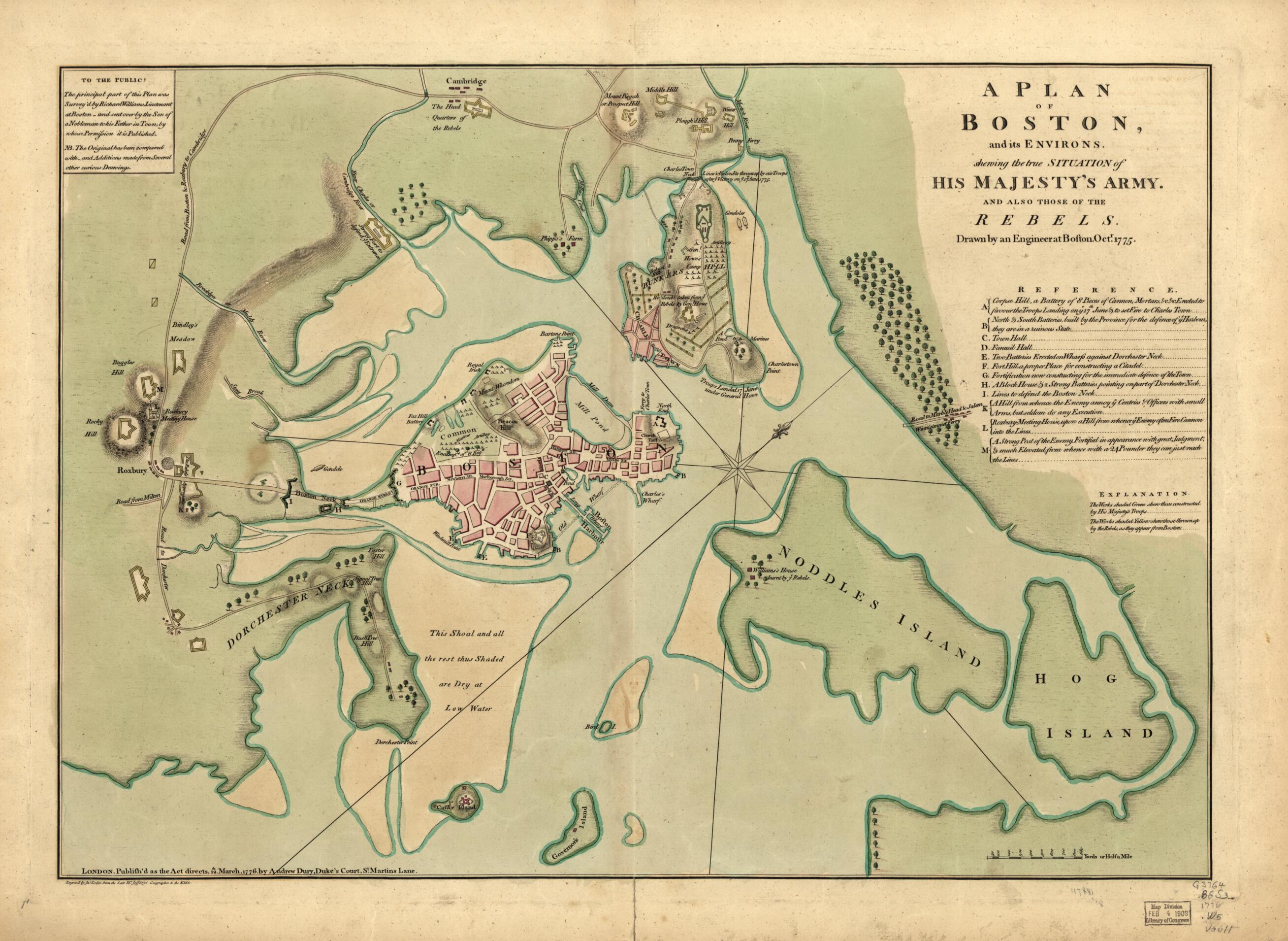 This old map of A Plan of Boston, and Its Environs : Shewing the True Situation of His Majesty&