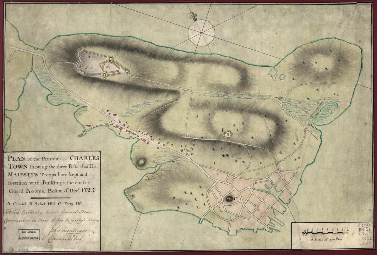 Plan of the Peninsula of Charles Town Shewing the Three Posts That His Majesty&