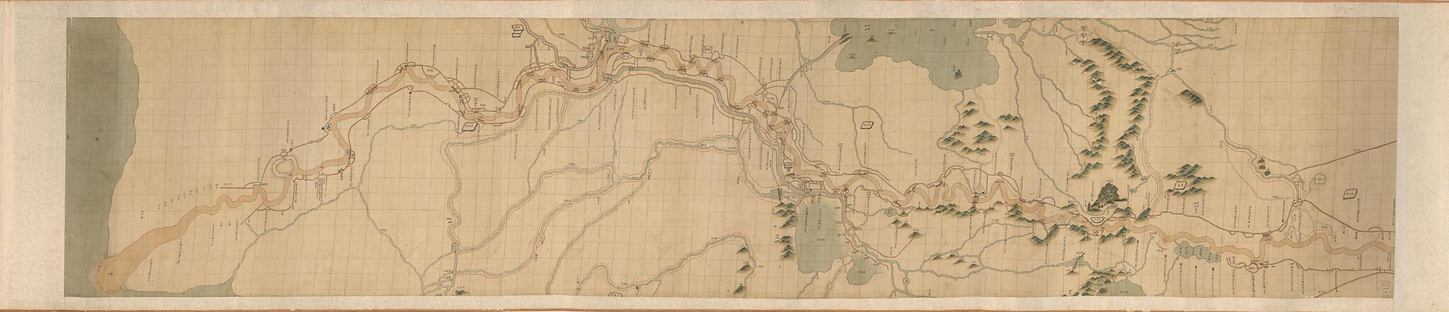 This old map of Huang He Nan He Tu. (黃河南河圖, Map of the Lower Reaches of the Yellow River) from 1750 was created by Arthur W. (Arthur William) Hummel in 1750