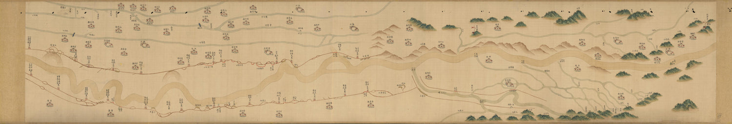 This old map of Yu Sheng Huang He Quan Tu. (豫省黃河全圖, Map of the Yellow River In Henan Province) from 1742 was created by Arthur W. (Arthur William) Hummel in 1742