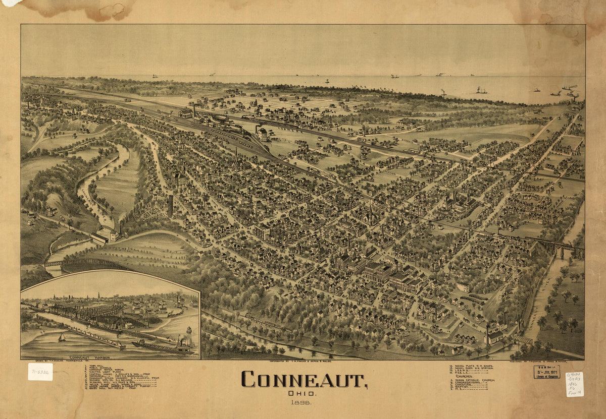 Conneaut, Ohio 1896 by Relic Map Company